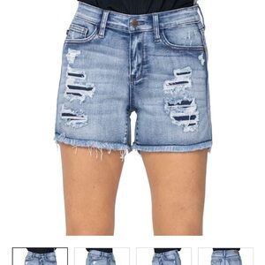 Judy Blue Ripped Blue Jean Shorts